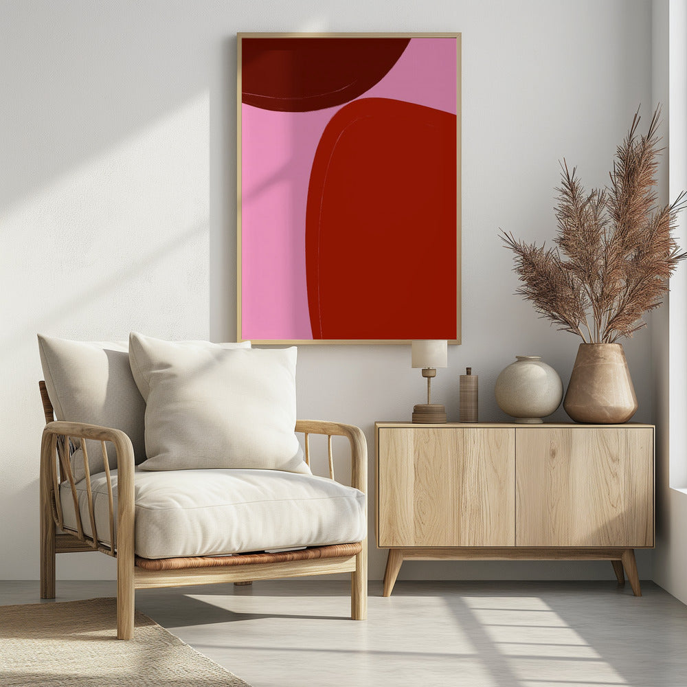 Curved Red Shapes | Poster