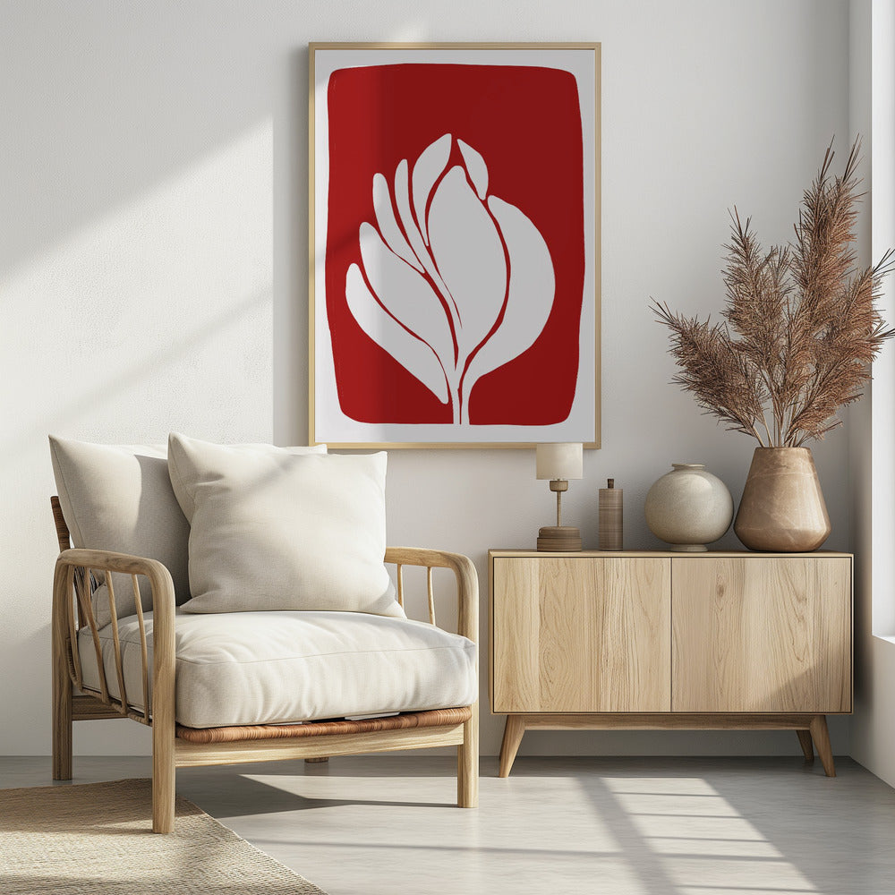 Silhouet van witte bloesem | Poster