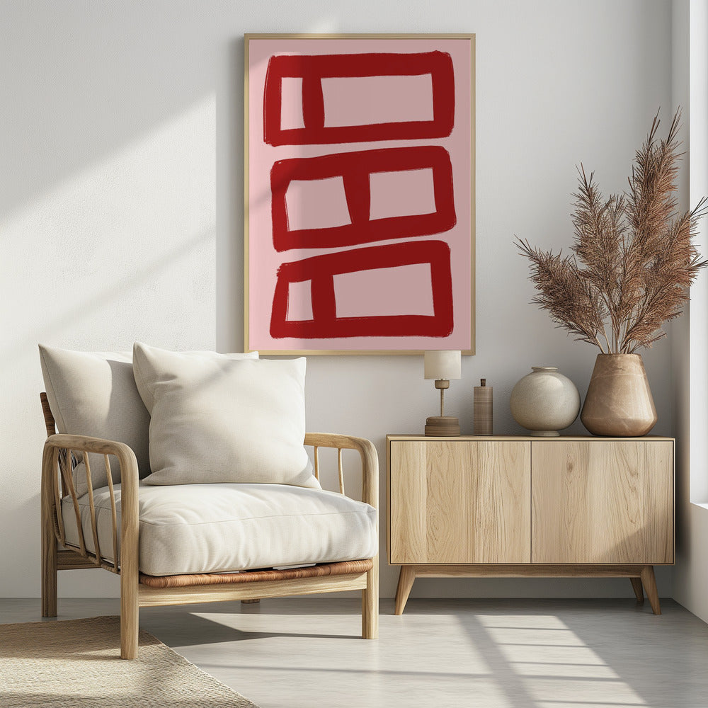 Red Symmetry Blocks | Poster