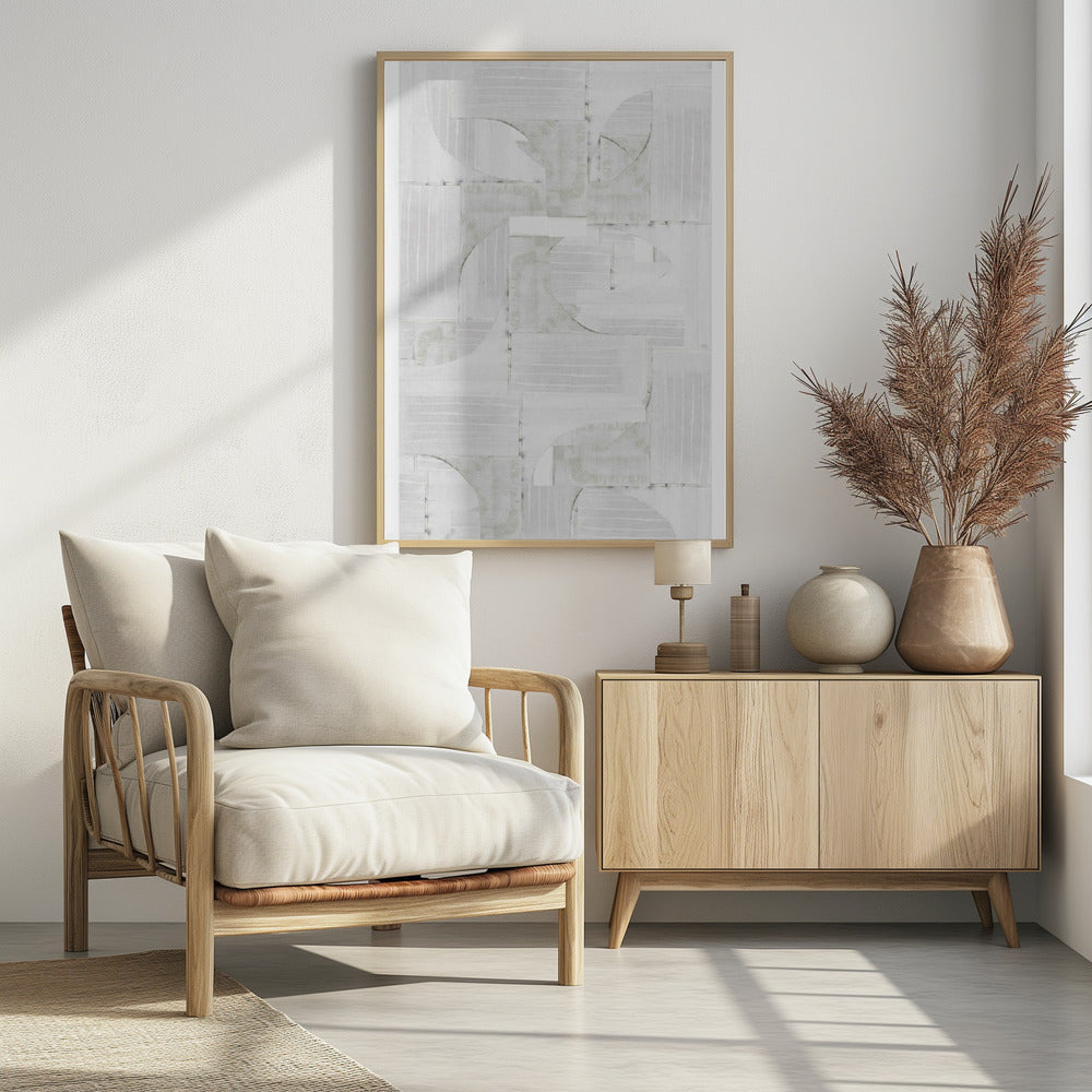 Geometrische witte vormen | Poster