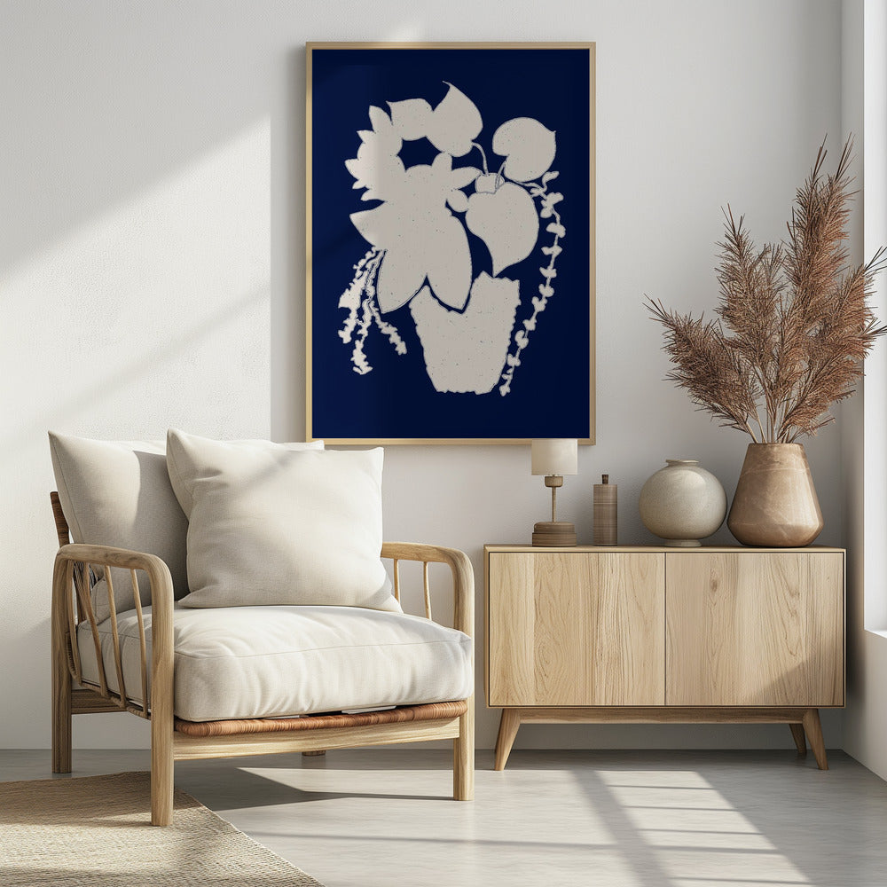 Bloemensilhouet van een plant | Poster