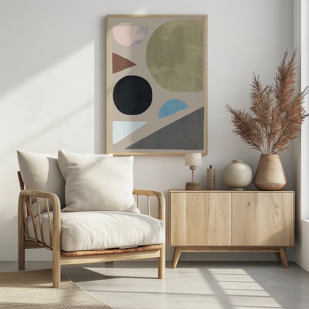Abstracte vormen in gedempte tinten | Poster