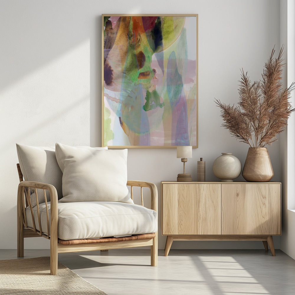 Doorschijnend abstract in gedempte tinten | Poster