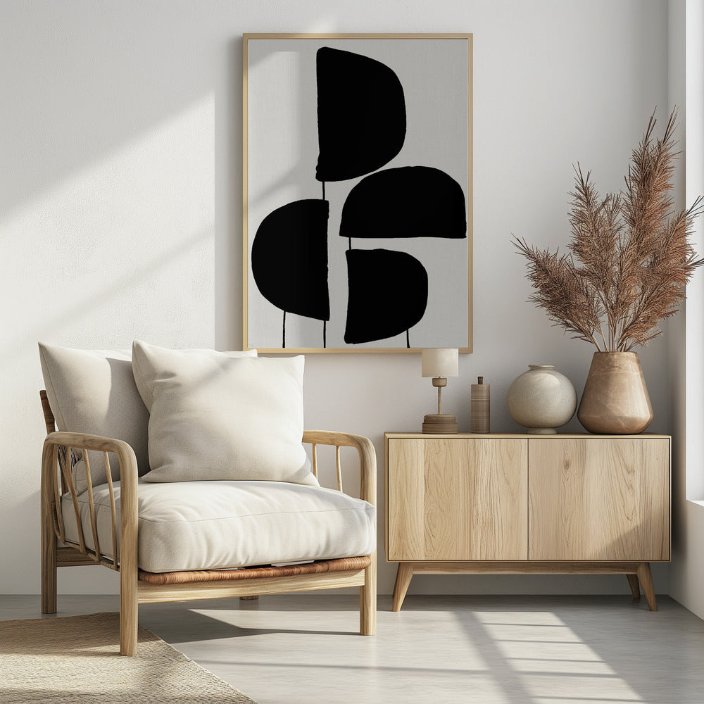 Minimalistische zwarte abstracte vormen | Poster