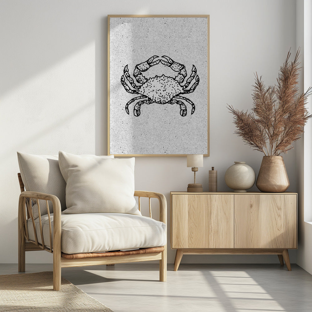 Zwart-witte krab | Poster