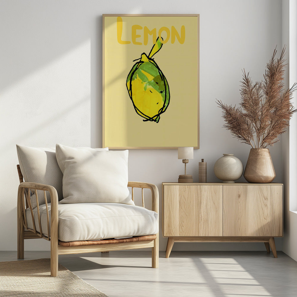 Gele en groene citroen | Poster