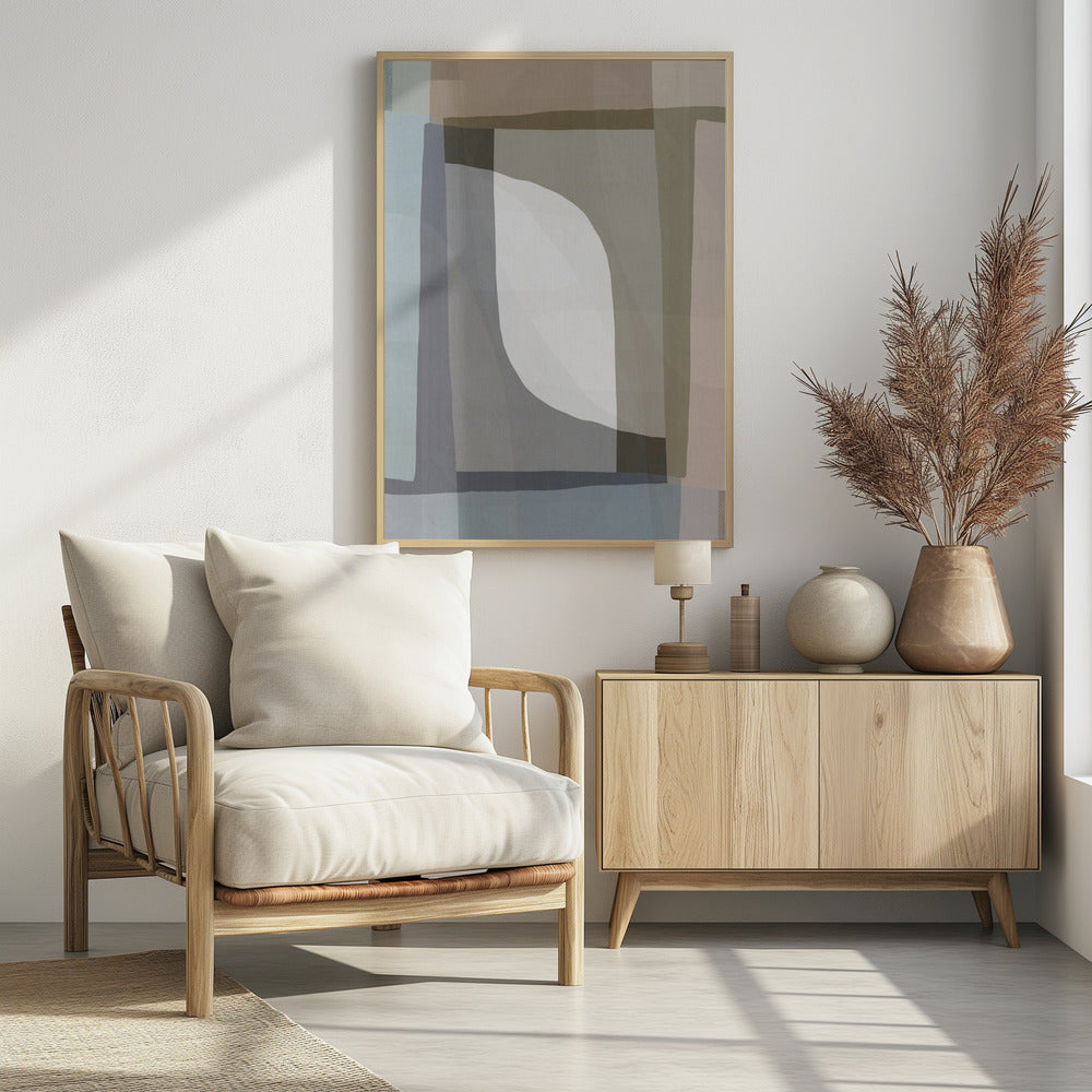 Gedempte geometrische stroom | Poster