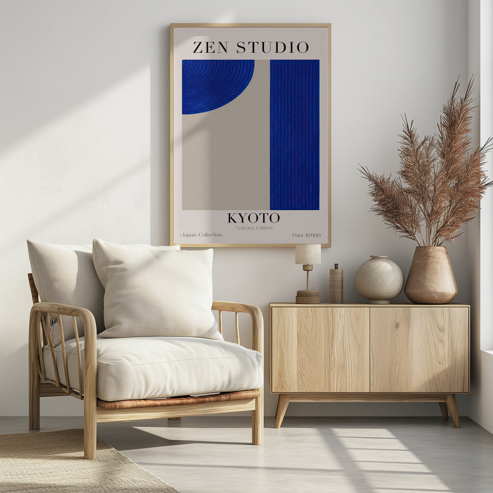 Kyoto Blauwe Harmonie | Poster
