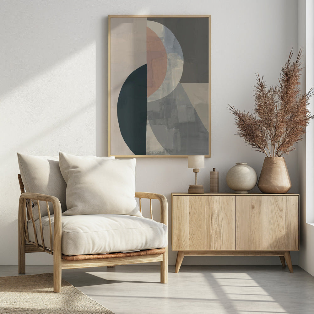 Geometrische vormen en gedempte kleuren | Poster