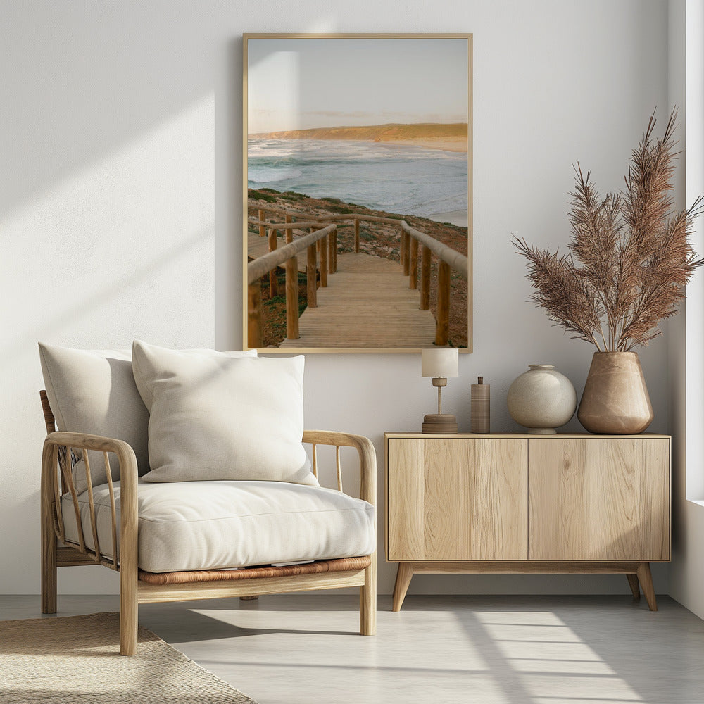 Sereen kustlandschap bij zonsondergang | Poster
