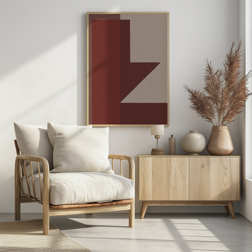 Rode geometrische compositie | Poster