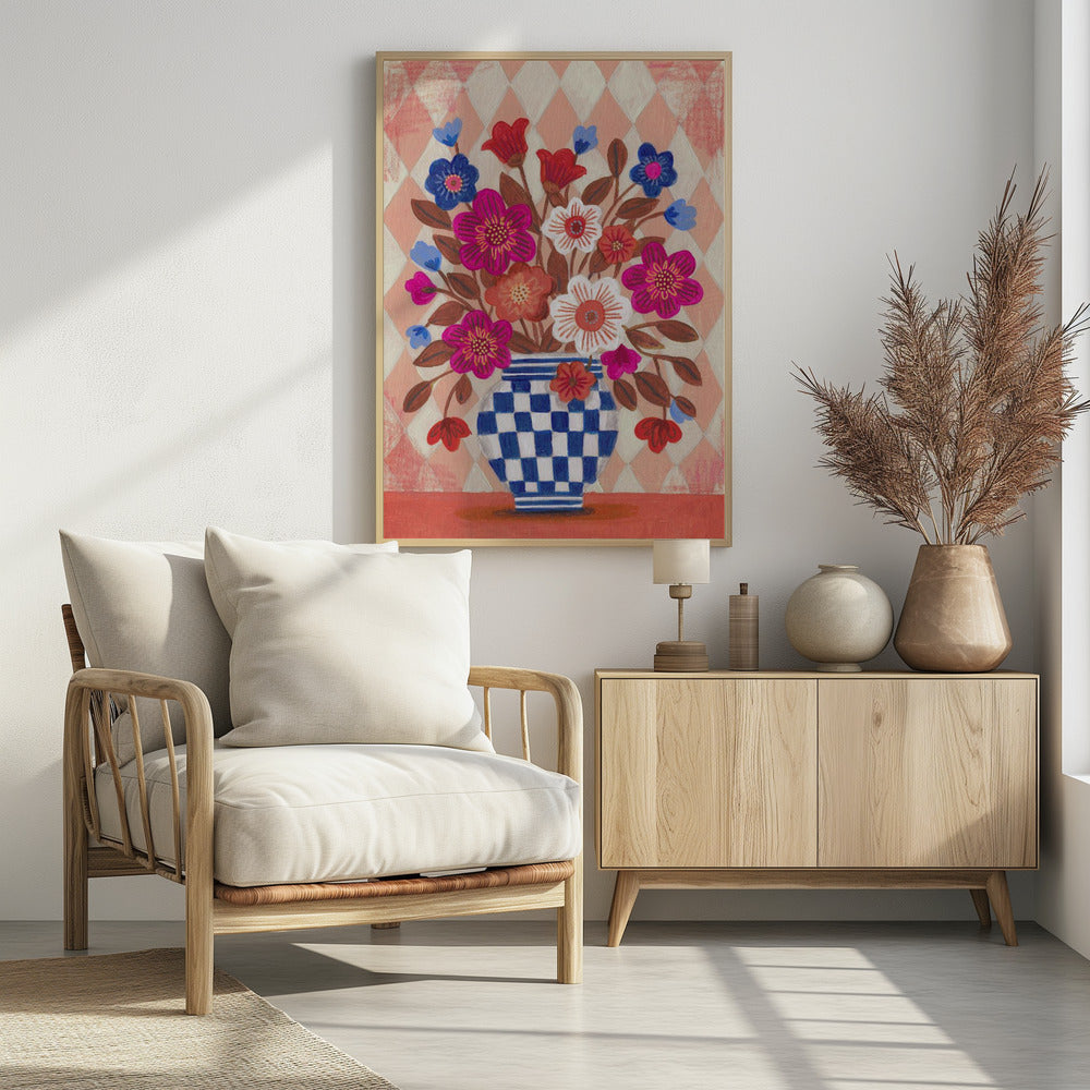 Vase Flowers Brights & Blues | Poster