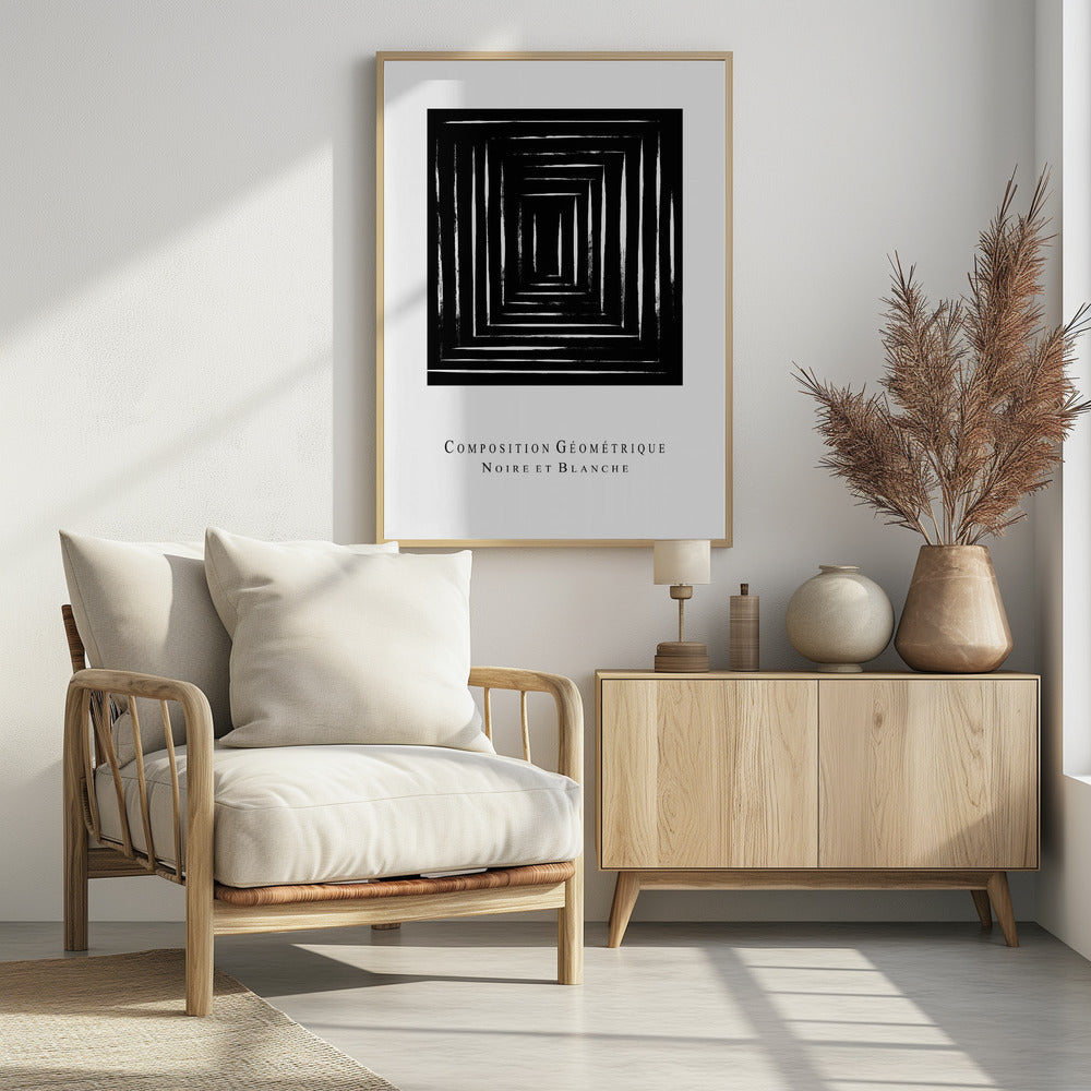 Compositie Géométrique Noire et Blanche | Poster