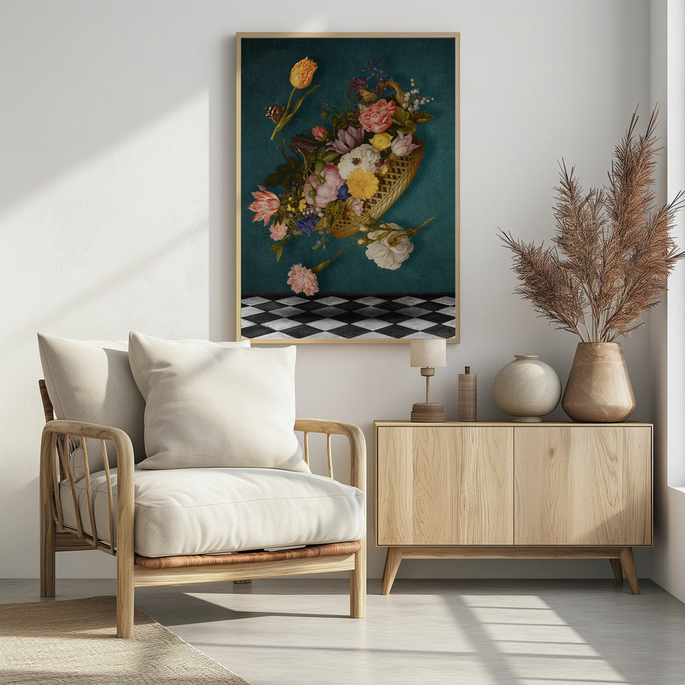 Drijvende bloemenmand | Poster