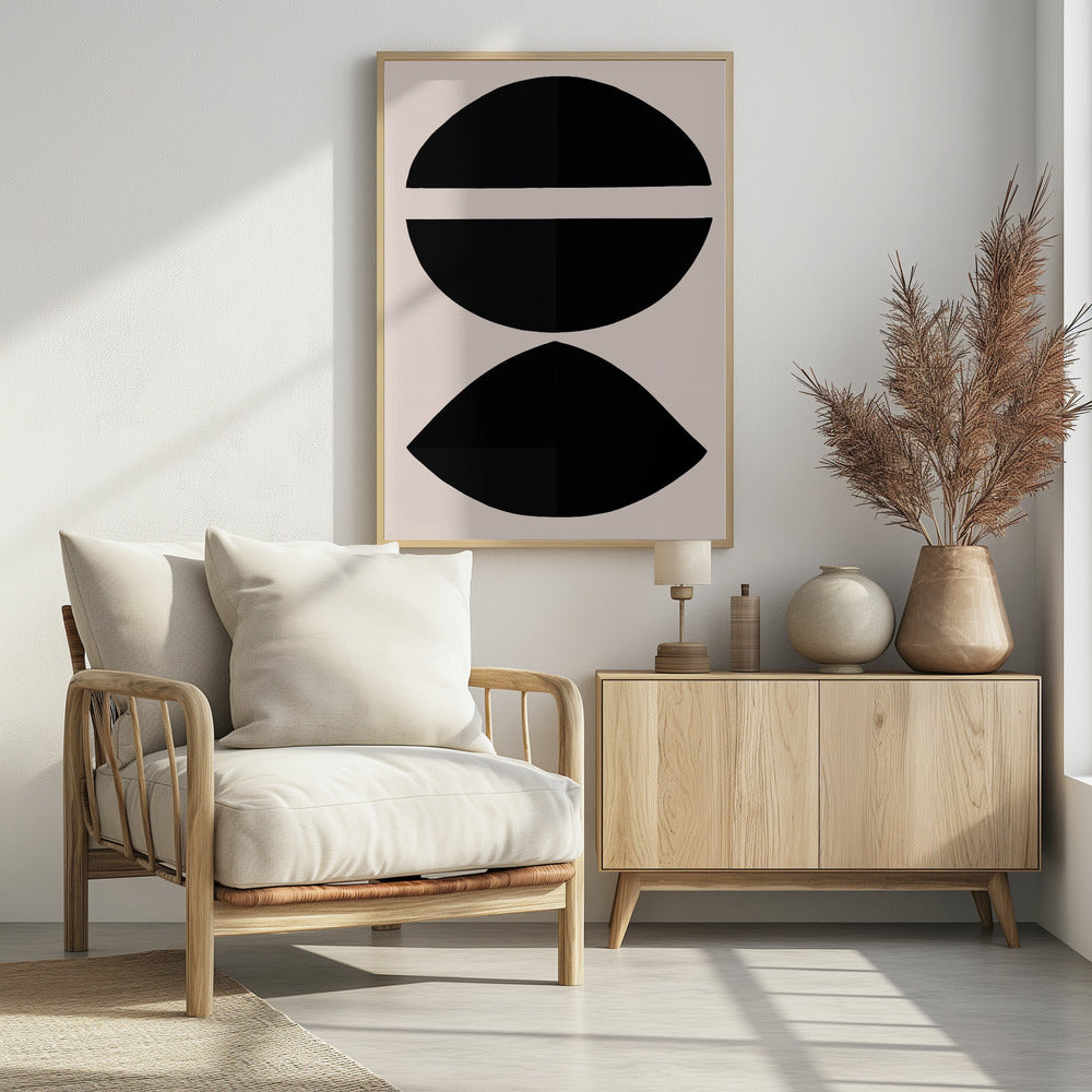 Zwarte geometrische vormen | Poster