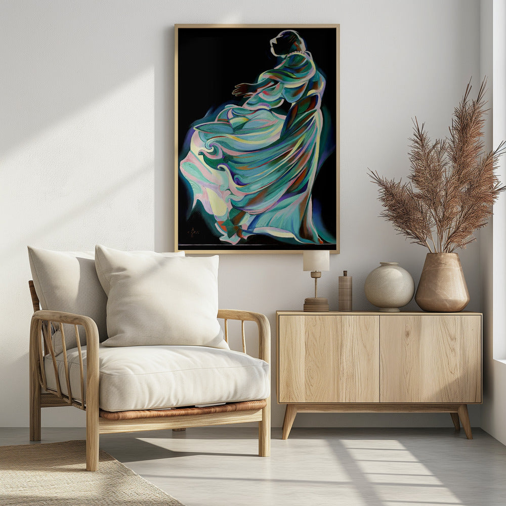 Abstracte afbeelding van een danser in beweging | Poster