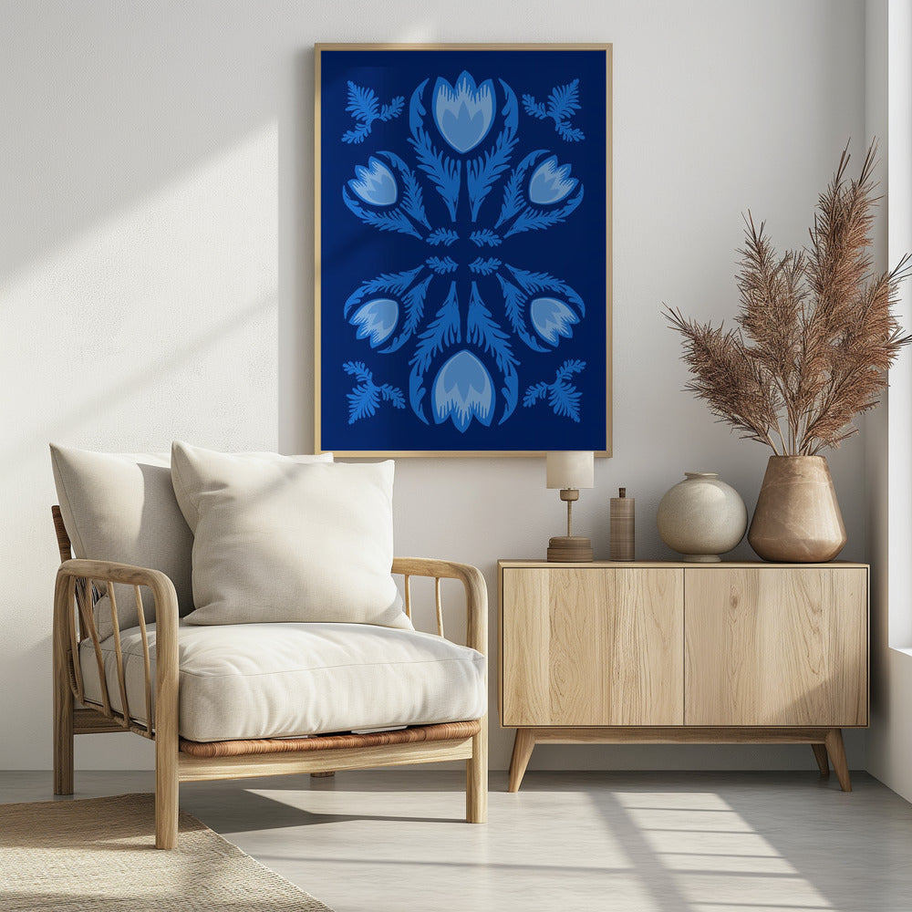 Grafische bloemen, lichtgevende tulpen | Poster