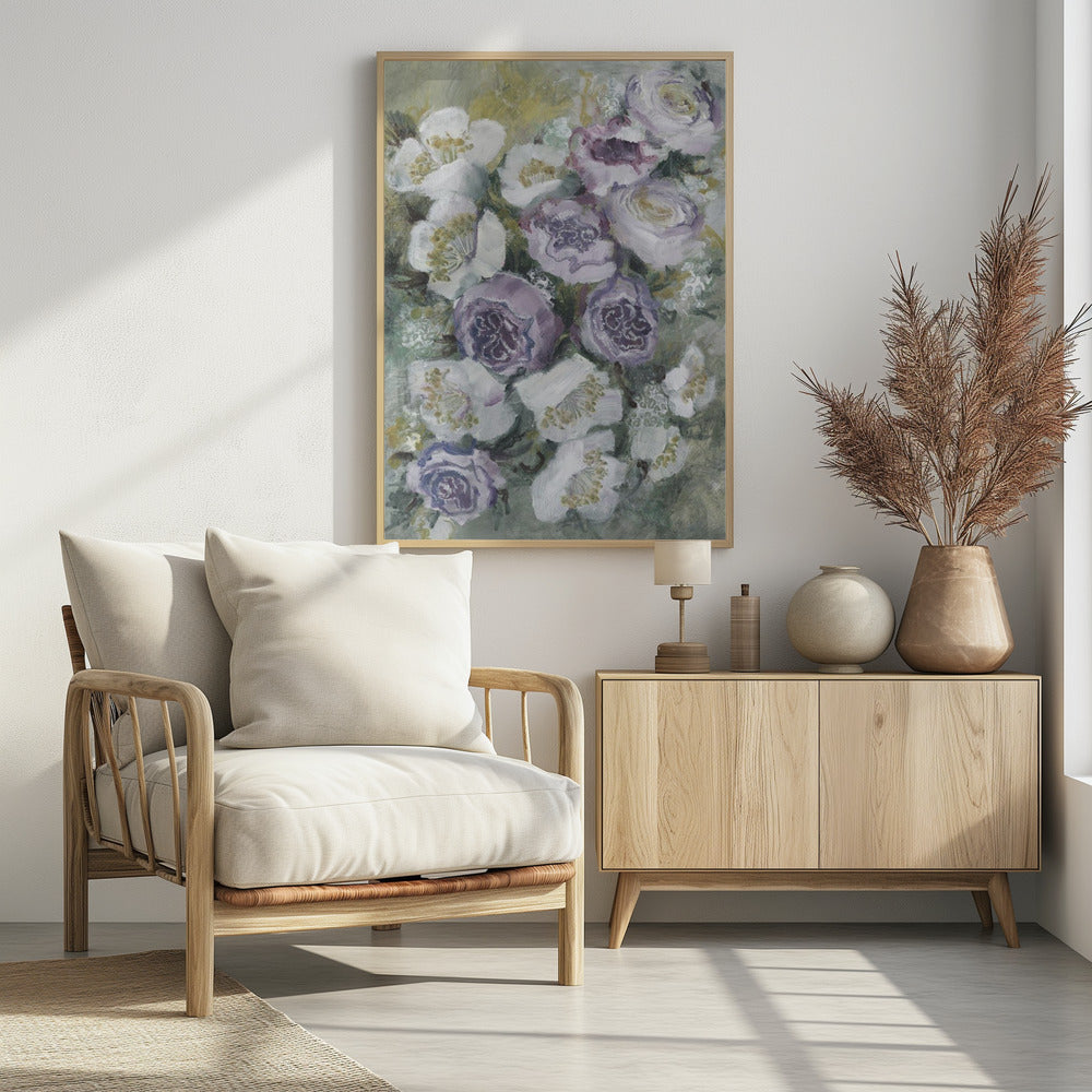 Soft Purple And White Flowers | Poster