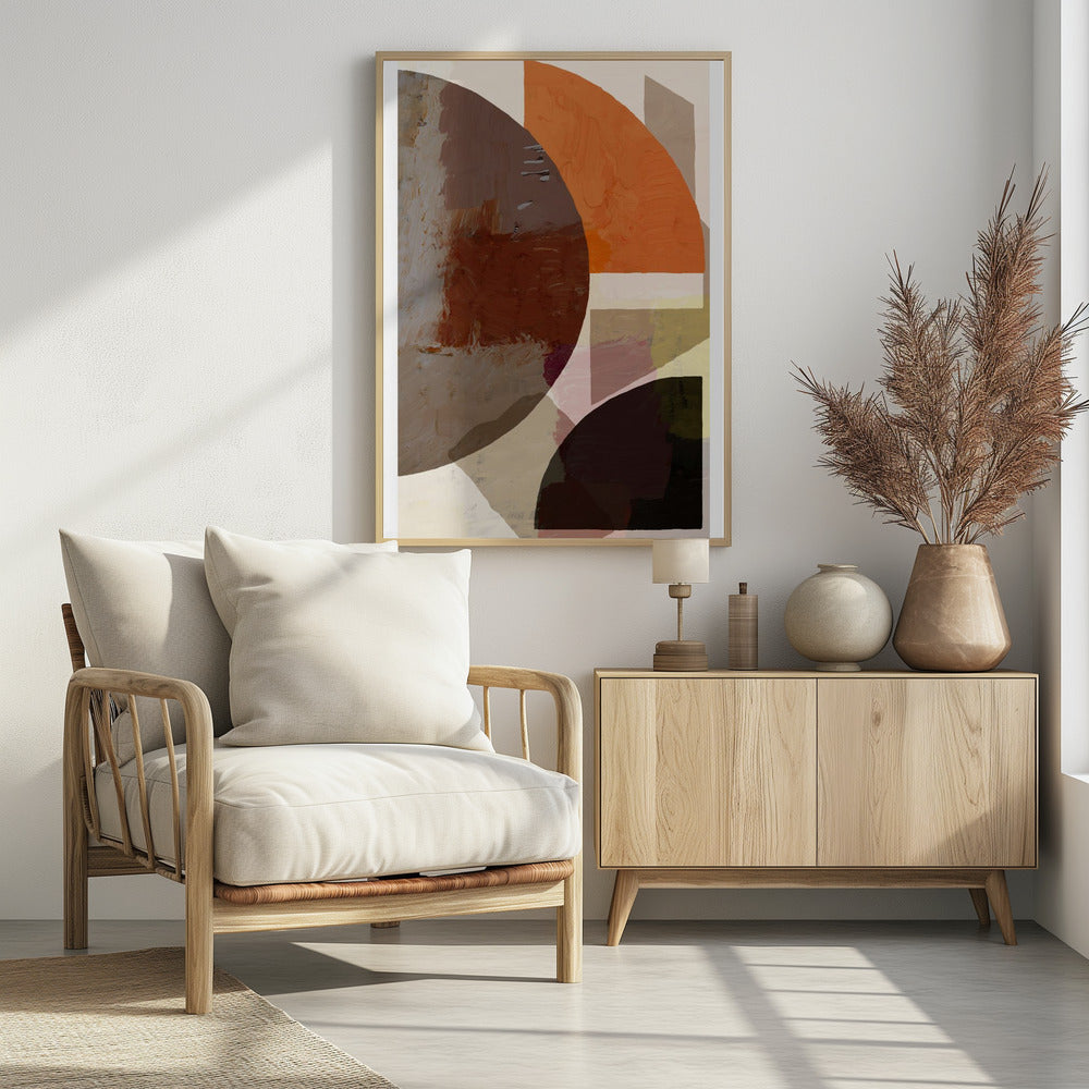Gedurfde geometrische vormen en aardse tinten | Poster