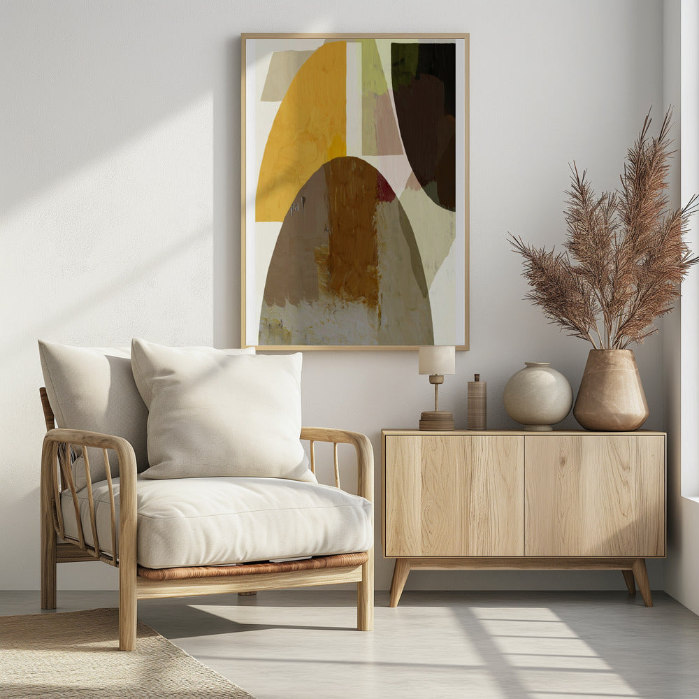 Gedurfde geometrische vormen in aardse tinten | Poster
