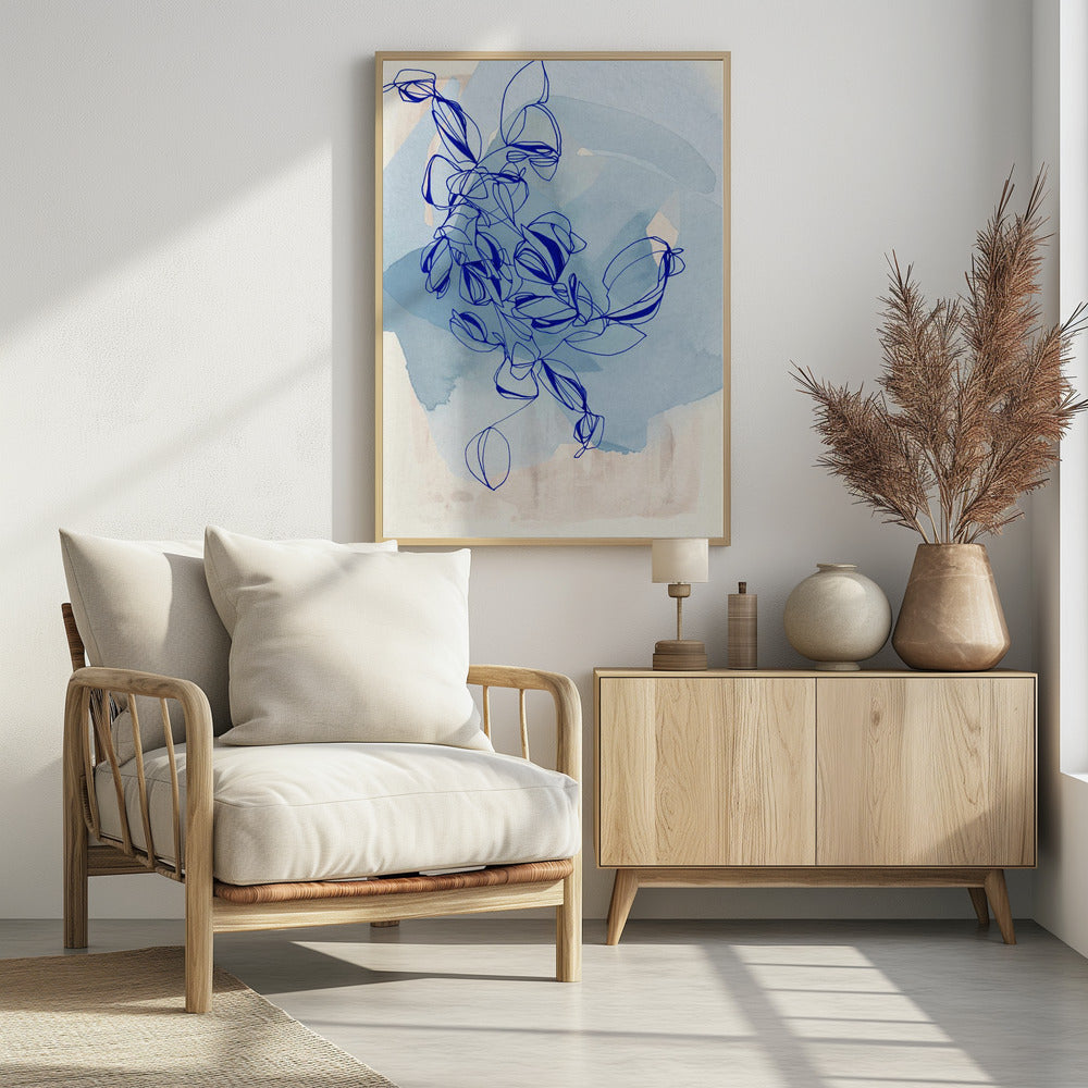 Blauwe Wijnstok Elegantie | Poster
