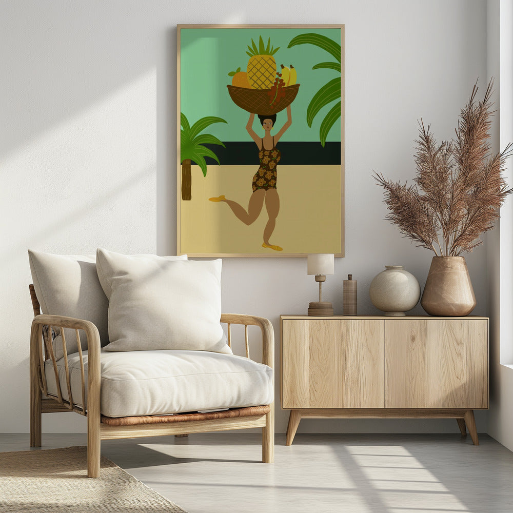 Tropisch fruit op het strand | Poster