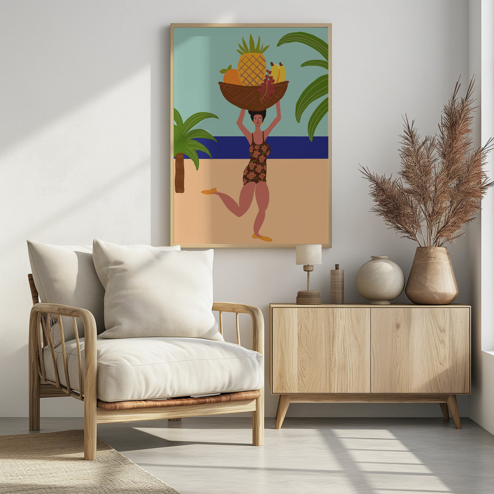 Tropisch fruit op het strand | Poster
