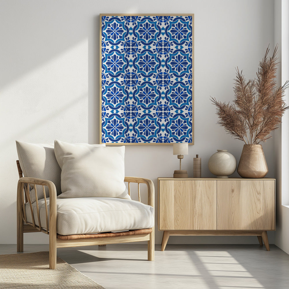 Azulejos Azules Oscuros | Poster