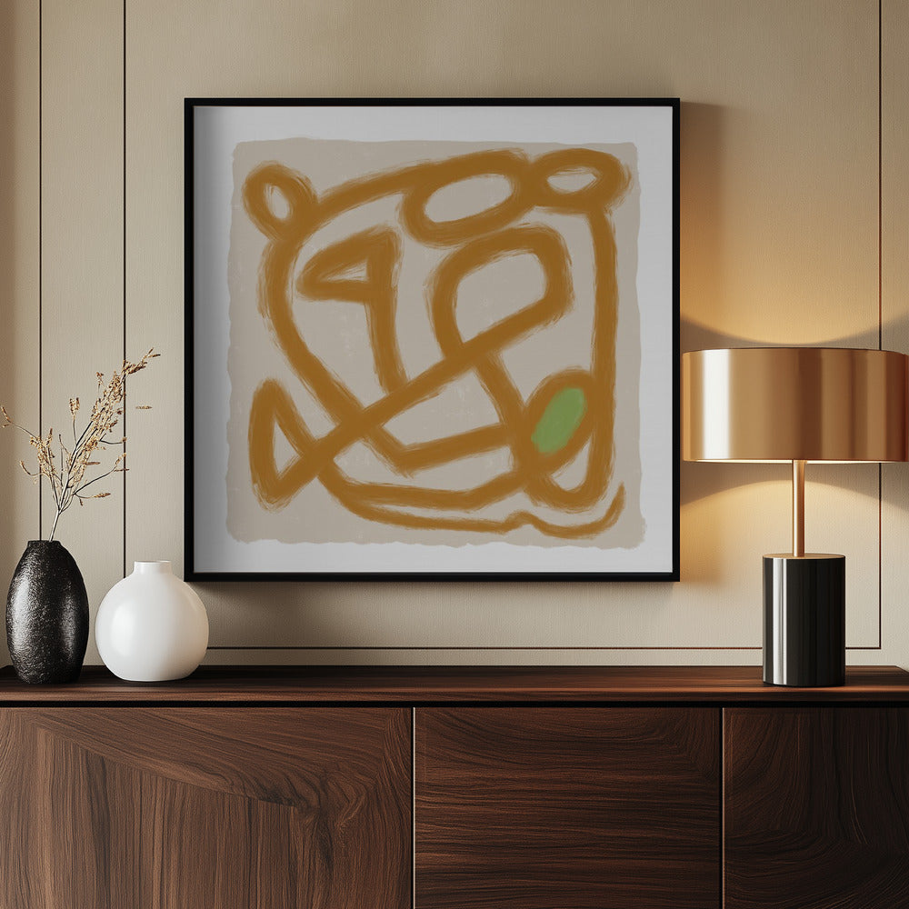 Tan Scribble 3 | Poster