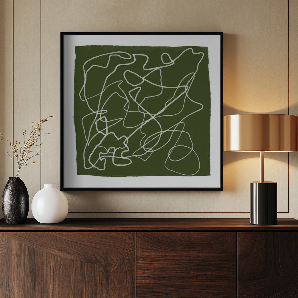 Groene krabbellijnen | Poster