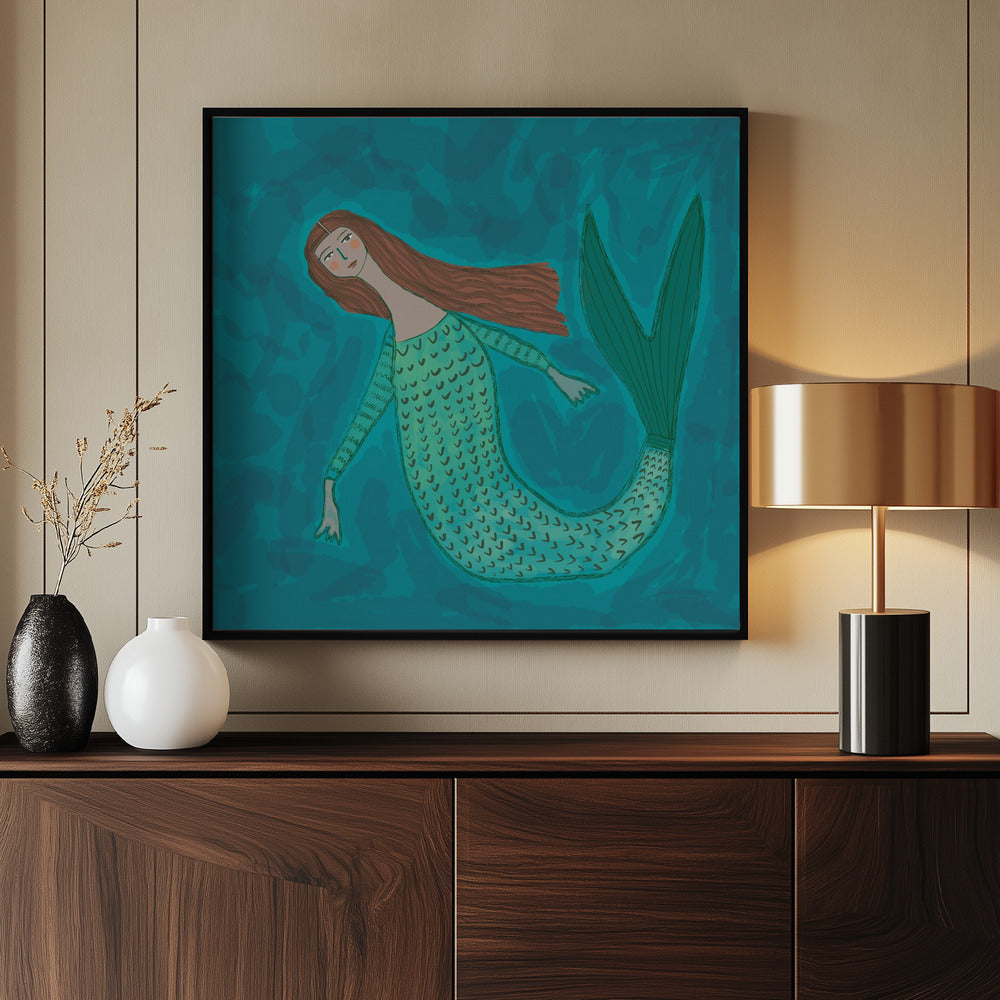 Zeemeermin BLAUW | Poster