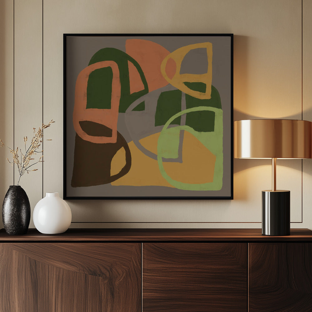 Abstracte patronen in aardkleuren | Poster