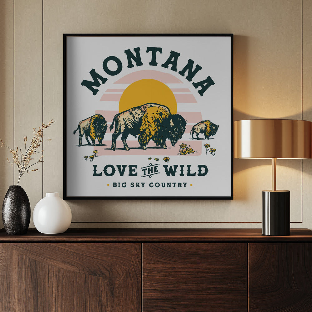 Montana Buffalo Art: Liefde voor de wildernis | Poster