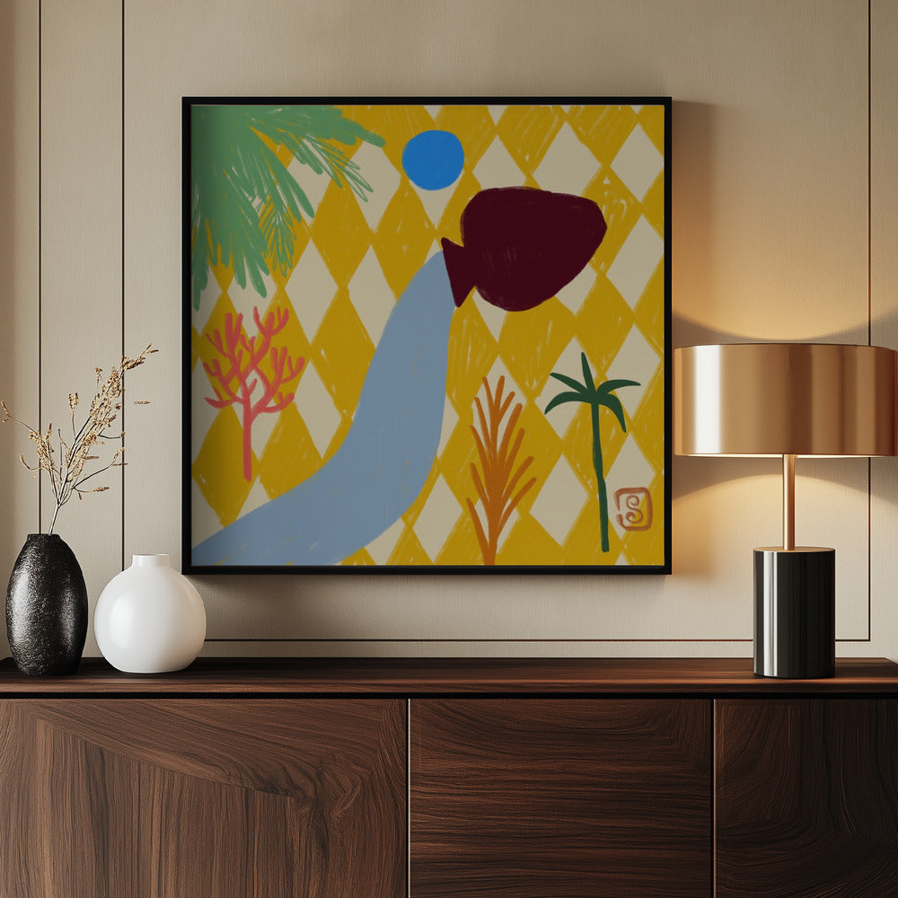 Levendige oasestroom | Poster