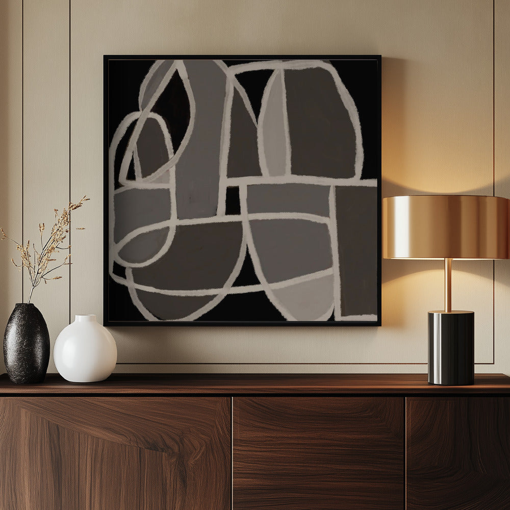 Zwart-wit abstract | Poster