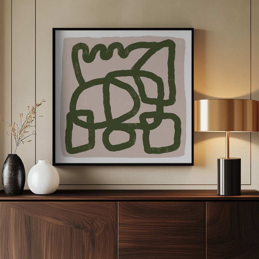 Lijntekening groen | Poster
