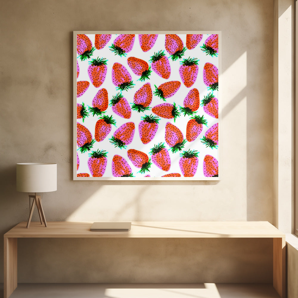 Lavendelrode aardbeien | Poster