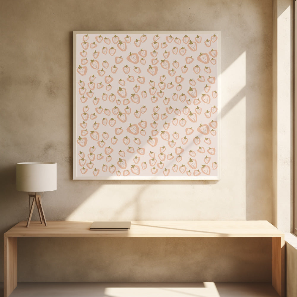 Aardbeien Zomerpatroon | Poster