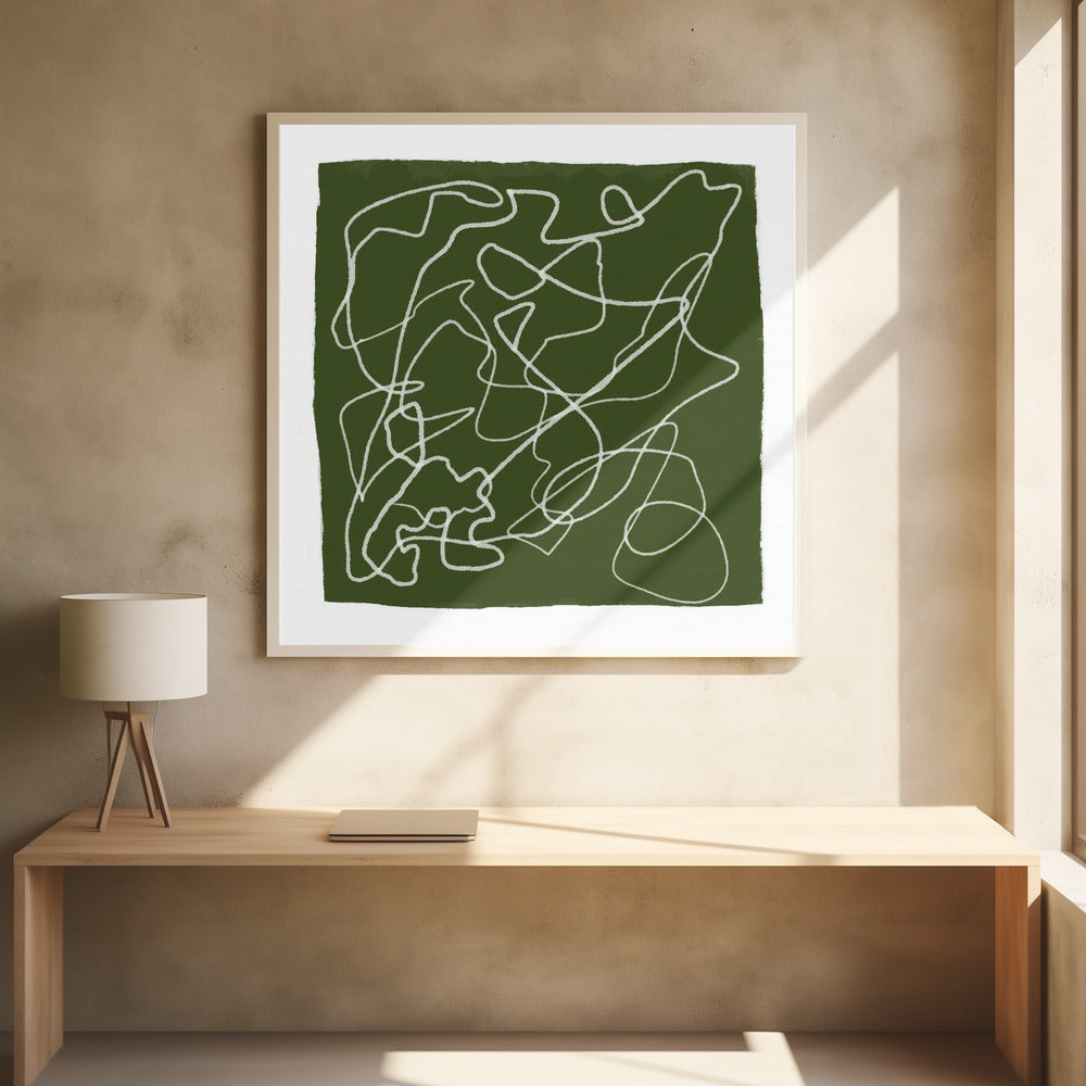 Groene krabbellijnen | Poster