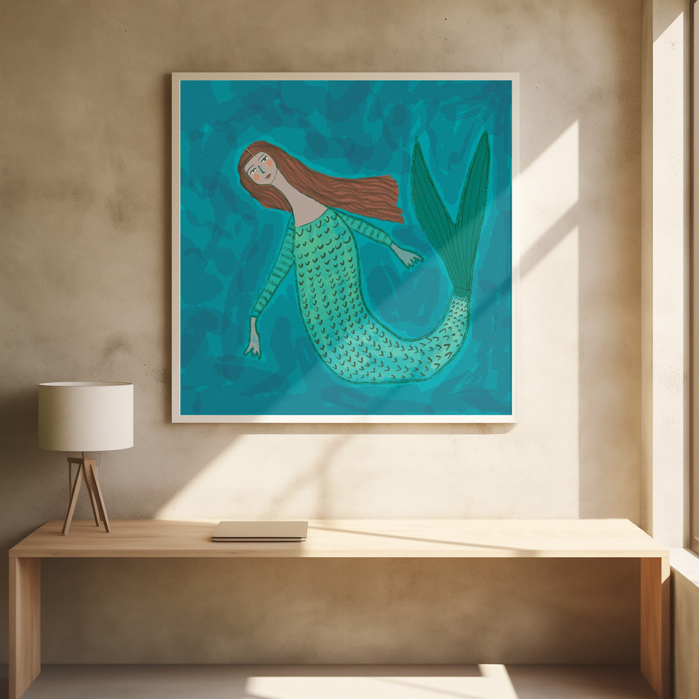 Zeemeermin BLAUW | Poster