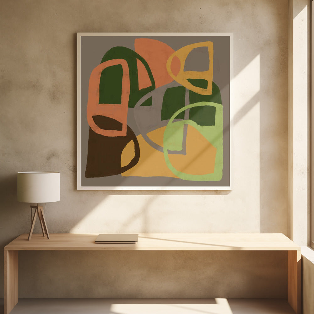 Abstracte patronen in aardkleuren | Poster