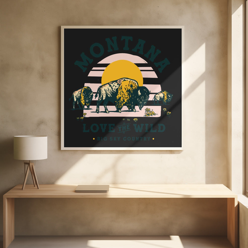 Montana Buffalo Art: Liefde voor de wildernis | Poster