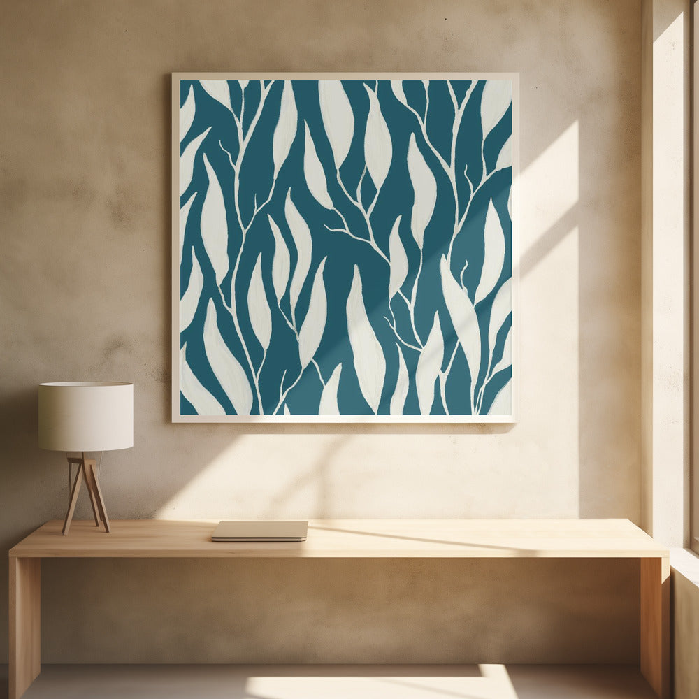 Rustige, hangende eucalyptustakken geschilderd in gouache | Poster