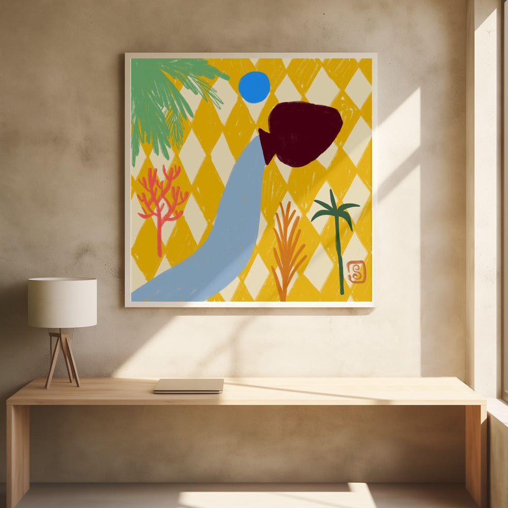 Levendige oasestroom | Poster