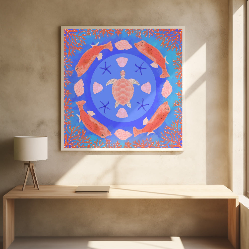 Zeeschildpad Mandala | Poster