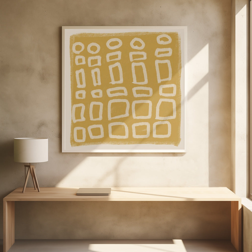 Abstracte vierkanten en cirkels | Poster