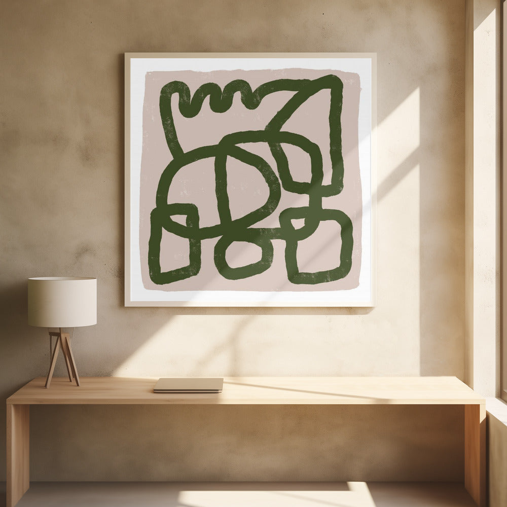 Lijntekening groen | Poster