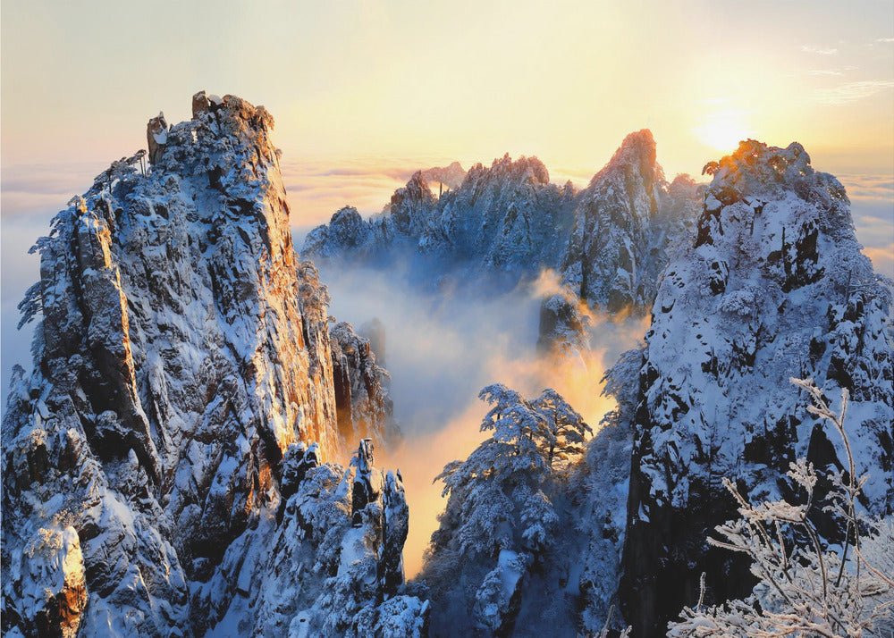 Zonsopgang op de berg Huang Shan | Poster
