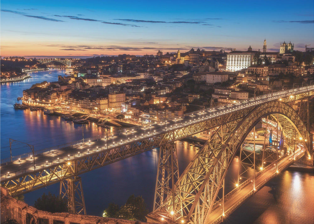 Portugal - Porto Blauw Uur | Poster