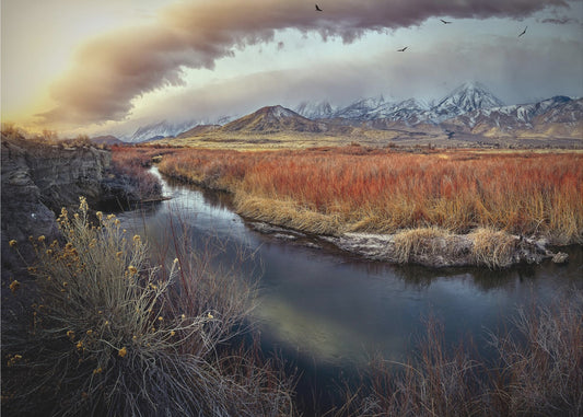 Owens River bij zonsopgang | Canvas